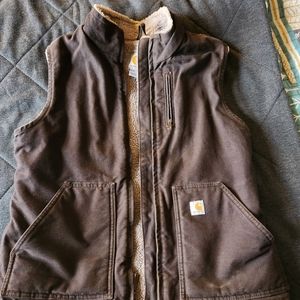 Womens Carhartt sherpa lined vest Chocolate color size M